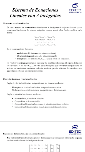 Android application Sist. ecuaciones 3 incógnitas screenshort