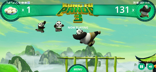 Panda jumping kungfu style
