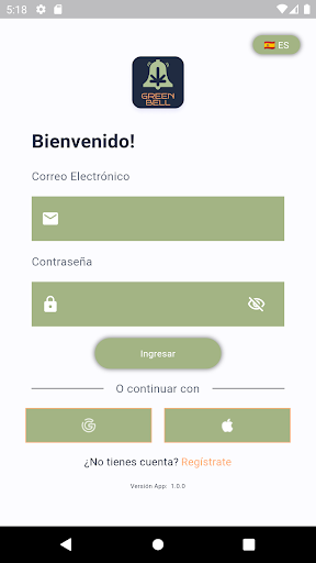 Android application Green Bell screenshort