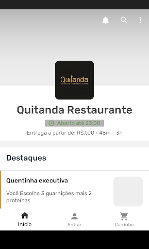 Android application Quitanda Restaurante screenshort