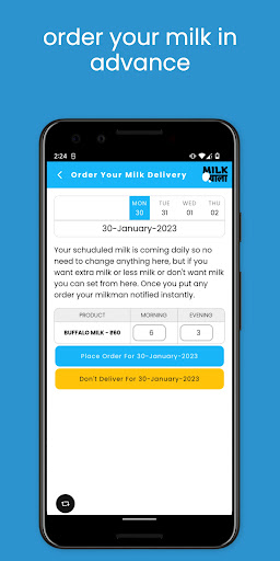 Milk Wala - Customer Screen 3