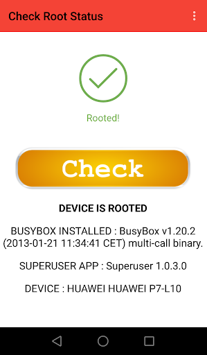 Root Checker (Superuser) Screen 2