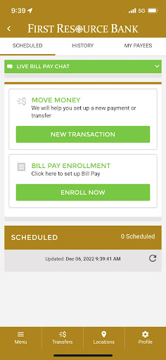 First Resource Bank Screen 3