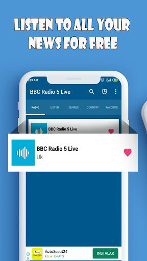 Android application Uk BBC Radio 5 Live App screenshort