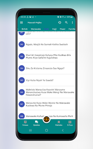 Fataawa, Maswali na Majibu Screen 2