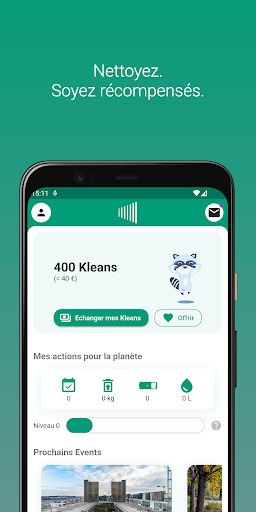 Android application WeKlean - Nettoyages Citoyens screenshort