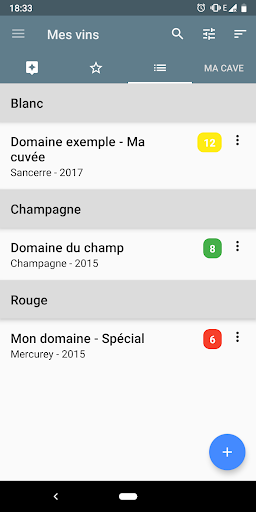 Android application myCellar screenshort