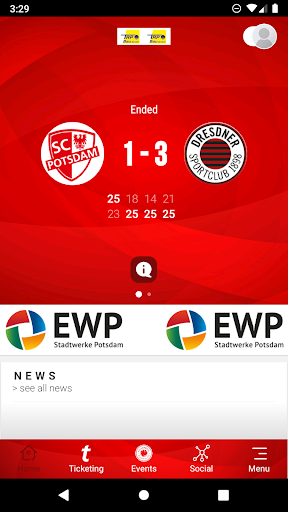 Android application SC Potsdam screenshort