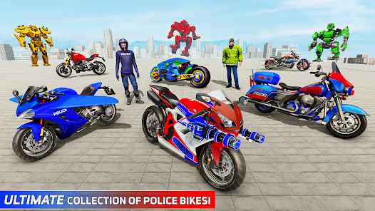 Police Flying Bike Robot Game apkpoly screenshots 4