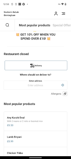 Neelams Kebab Birmingham Screen 3