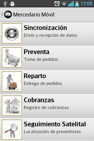 Android application Mercedario Preventa Movil screenshort