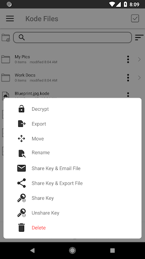 KodeFile: Encryption Made Easy Screen 3