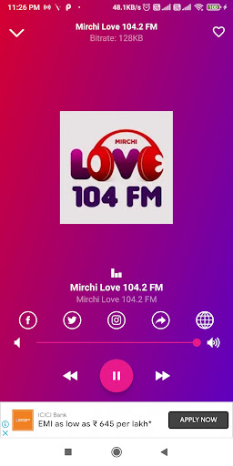 Android application Telugu FM Radio HD Songs screenshort
