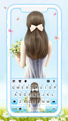 Android application Bowknot Girl Keyboard Backgrou screenshort