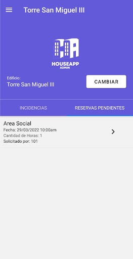 Android application HouseApp Administrator screenshort