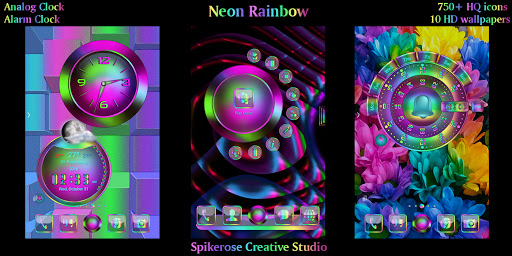 Android application Neon Rainbow theme screenshort