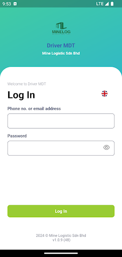Android application Minelog Driver App screenshort