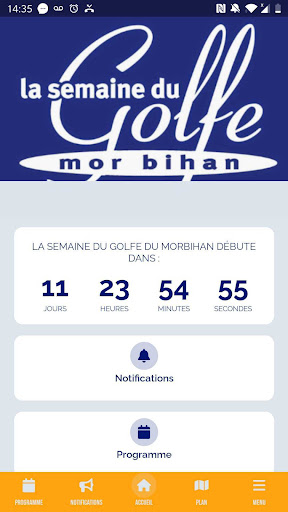 Android application Semaine du Golfe 2023 screenshort