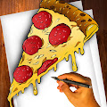 how to draw pizza & pizza slice cute food Apk