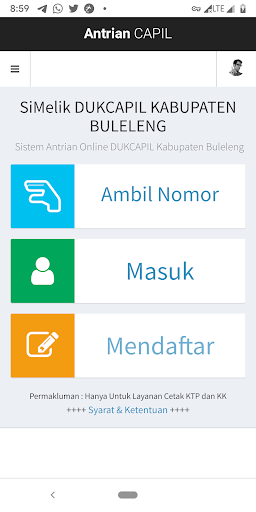 Android application Siantar Capil screenshort