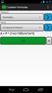 Custom Formulas Screenshot