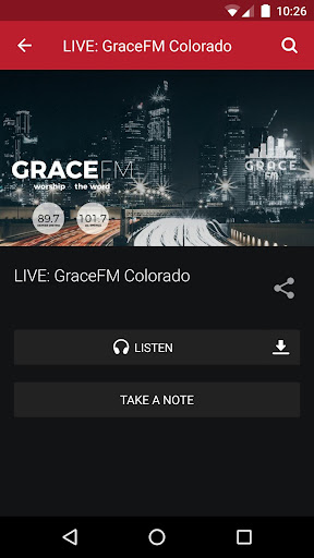 Screenshot of GraceFM Colorado