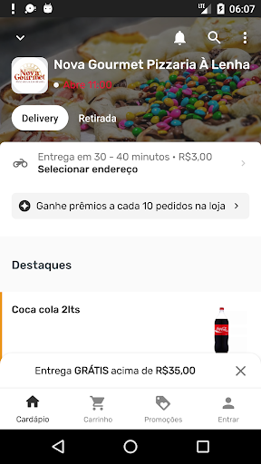 Android application Nova Gourmet Pizzaria À Lenha screenshort