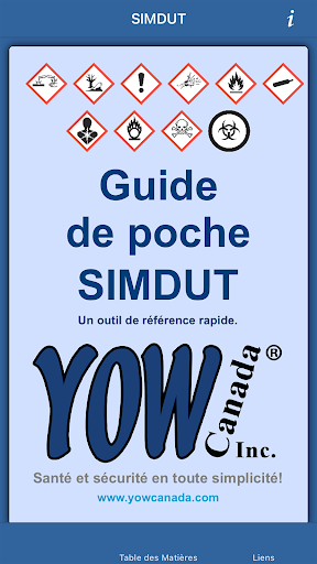 Android application SIMDUT Pocket Guide screenshort