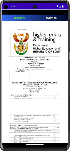 TVET Metal Workers Theory N1 Screen 3