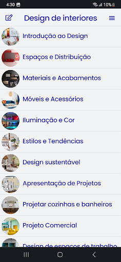Visualização do aplicativo