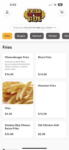 Android application Fries On The Side screenshort