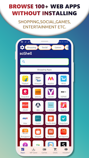 soShell - Fast App browser Screen 2