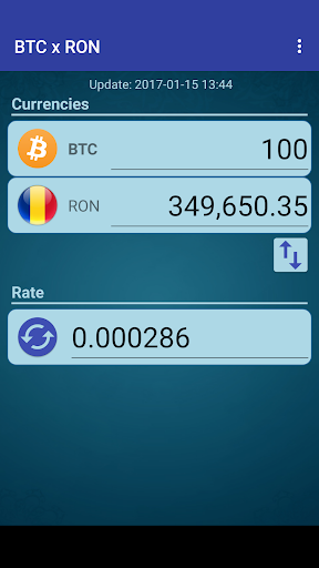 Android application Bitcoin x Romanian Leu screenshort