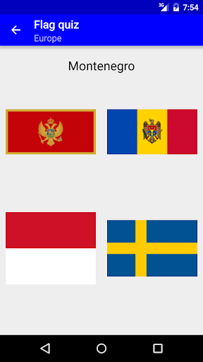Flag quiz Screen 2