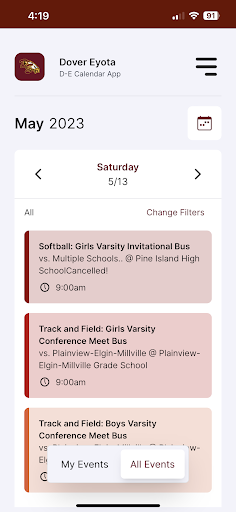 Android application Dover-Eyota Calendar App screenshort