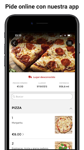 Android application Antonia Pizza screenshort