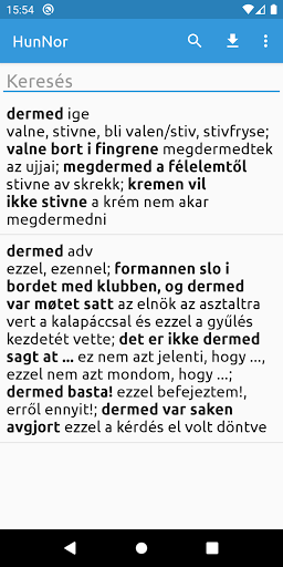 HunNor Dictionary Screen 2