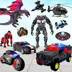 Flying Grand Police Car Transform Robot Games Apk