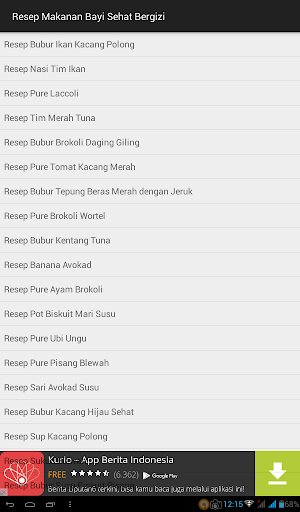 Android application Resep Makanan Bayi Sehat Gizi screenshort