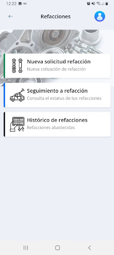 Android application FixP-Usuarios: pide servicios screenshort