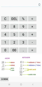 Calcolatrice con tavola pitago