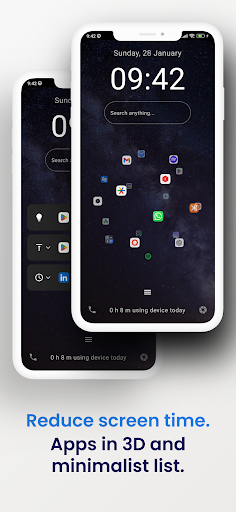 Android application Detox 3D Launcher Minimalist screenshort