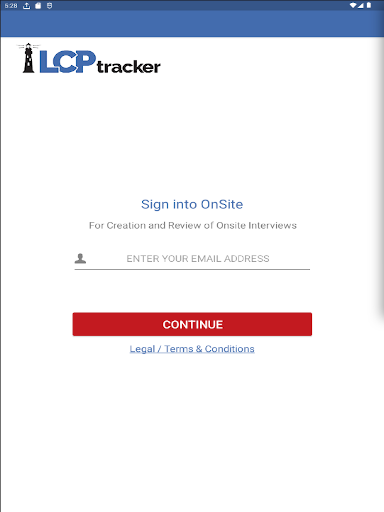 Android application LCPtracker OnSite screenshort