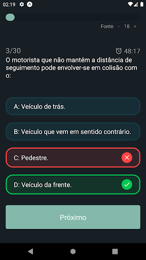 Android application Simulado Detran PR screenshort