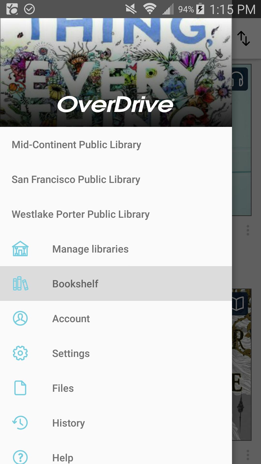 Android application OverDrive screenshort
