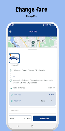 DropMe: Ride to Destination Screen 2