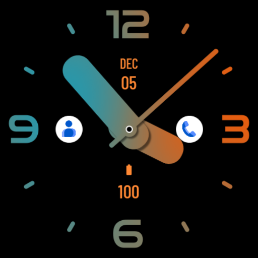 Huge Blue Orange Watch Face screenshot 4