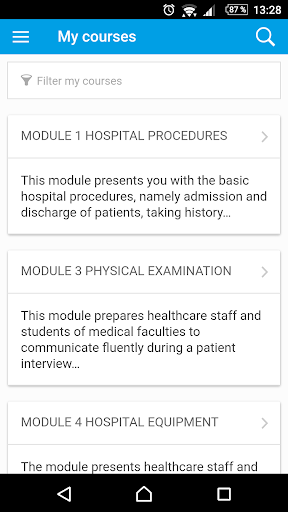 Android application HELP - English for Healthcare screenshort