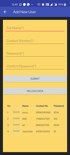 Engagement Diary Screen 3
