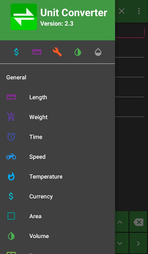 Android application Unit Converter screenshort